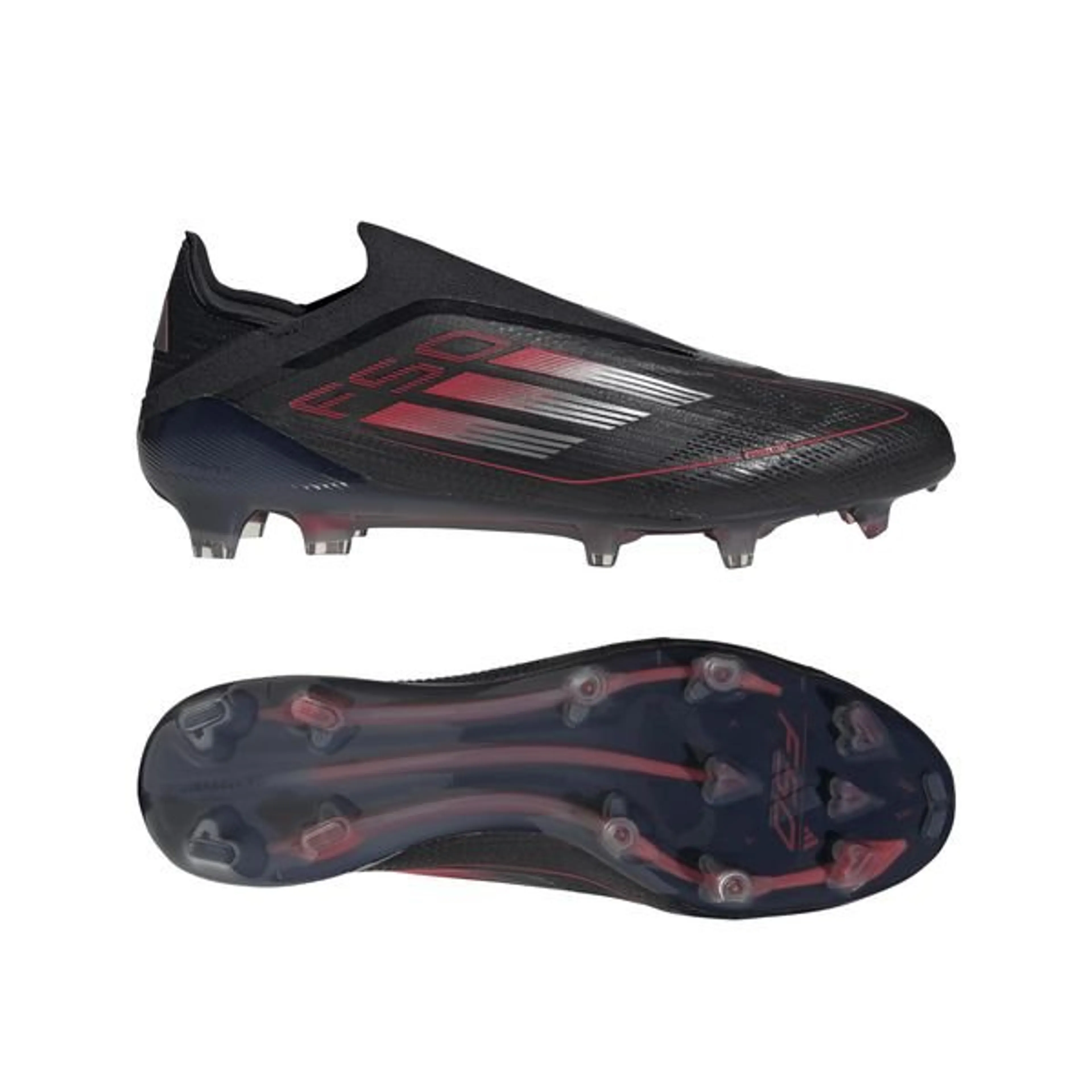adidas F50 Elite Laceless FG Stealth Victory - Core Black/Iron Metal/Lucid Red